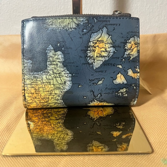 NWT Patricia Nash Chiara Greek Map Leather Bi-Fold Wallet - Picture 3 of 9